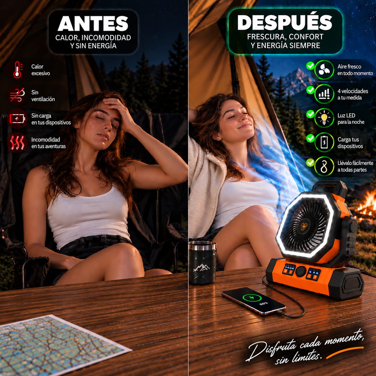 Ventilador Portátil 3 en 1